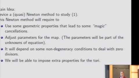Geometric and Numerical Approaches to KAM Theory - Rafael de la Llave