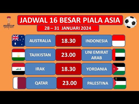 Jadwal babak 16 besar Piala Asia 18-31 Januari 2024