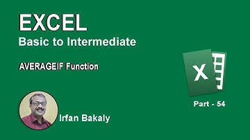 54. AverageIF Function in Excel 2013 Urdu Tutorials by Irfan Bakaly