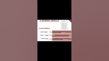 How to Reference: A Journal Article