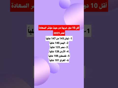 أقل 10 دول عربية من حيث مؤشر السعادة لعام 2025