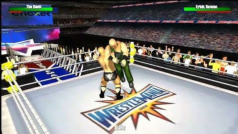 Omg The Rock made the new record in wr3d history...The Rock Vs Erick Rowan With real Commentary😍