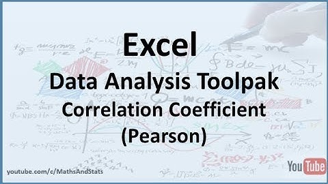 Excel Data Analysis Toolpak: How to perform a Correlation Analysis