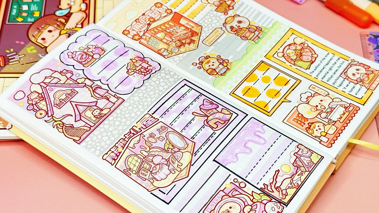 stickers journaling 💜🧡cute kawaii sticker🌈 Immersive ASMR bullet