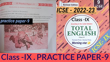 Class - IX Total English 2022-23| Solved practice paper-9 🔥 |Morning star Total English grammar- IX