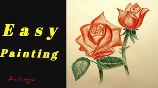 Easy Rose Colored pencil Painting Tutorial