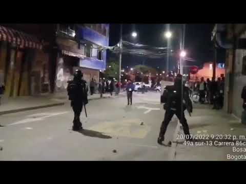 Protestas en el Portal de las Américas dejaron cuatro policías lesionados y un inmenso trancón