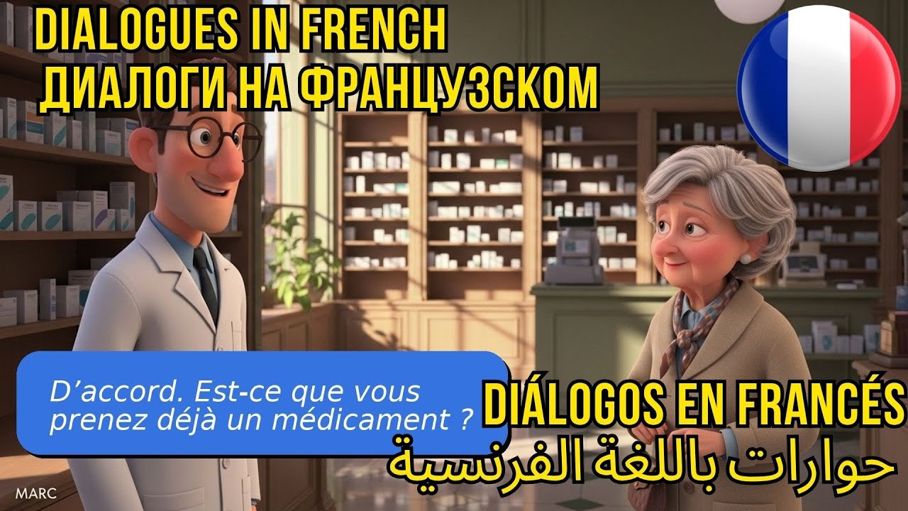 5 Простых французских диалогов для начинающих (A1-A2) | В аптеке 💊