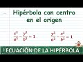 66. Ecuación de la hipérbola con centro en el origen. Ecuaciones y ejercicio resuelto.