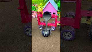😱 Real Working Mini Tractor Making Cement Pillar | Amazing DIY Construction Machine 🚧 #shorts