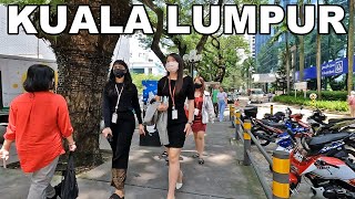 Walking in Kuala Lumpur. Jalan Ampang KL. Malaysia Walk 4K