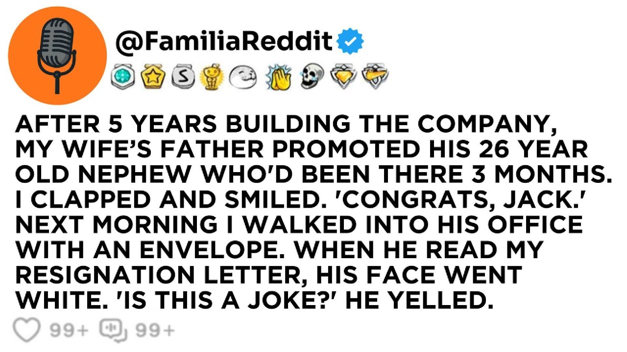 AFTER 5 YEARS BUILDING THE COMPANY, MY WIFE’S FATHER PROMOTED HIS 26 YEAR OLD NEPHEW WHO'D BEEN...