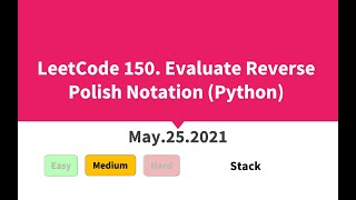 LeetCode 150. Evaluate Reverse Polish Notation (Python)