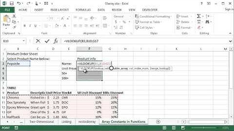 Microsoft Excel - VLOOKUP and Arrays- Arrays PART 4