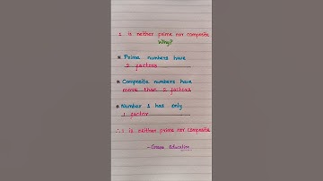 1 is neither Prime nor Composite Why?