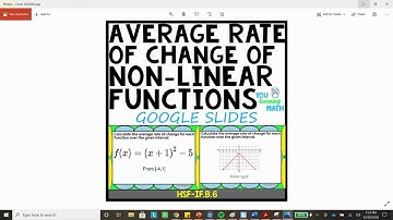 Average Rate of Change of Non Linear Functions Google Slides Preview