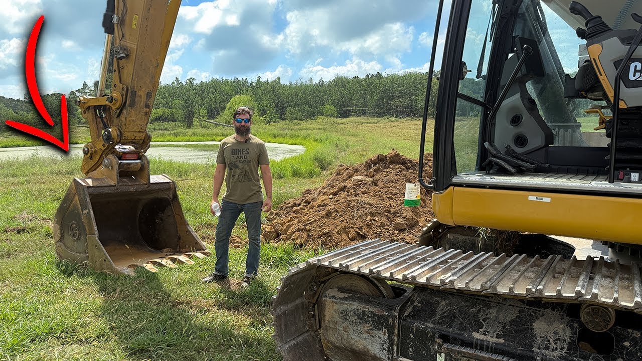 I Rented a $350k Excavator to Drain my Pond the fun way - YouTube