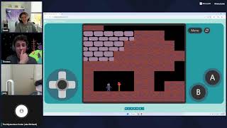 Working on our terrible retro game in MakeCode Arcade!
