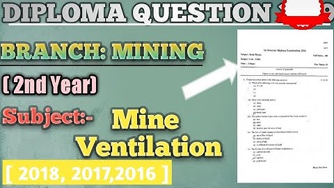 Mine Ventilation questions paper 2018 2017 2016 | 2nd Year | Mining Questions paper | Mining Mantra