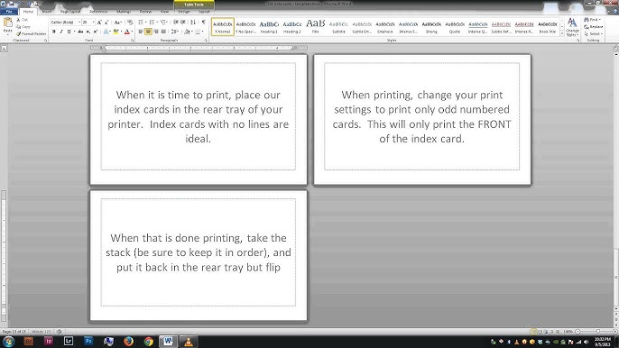 4X6 Index Card Template Word 2007 2016 2013 Microsoft Lined within