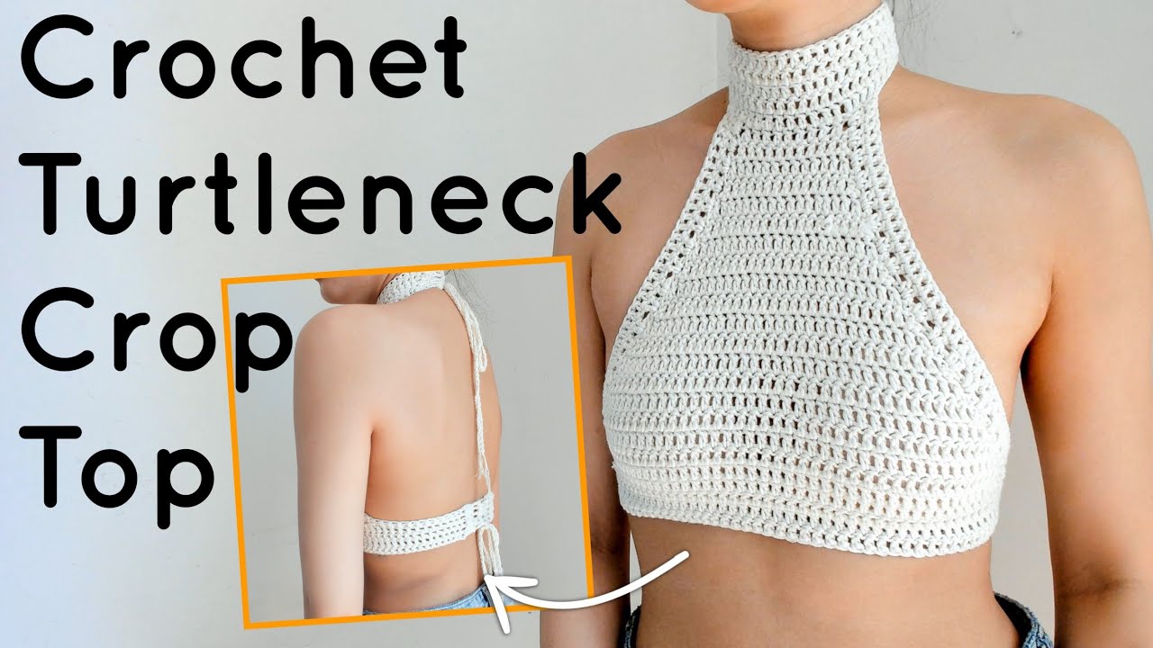 Crochet Turtleneck Crop Top