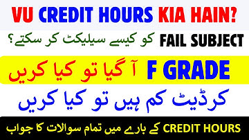VU Credit Hours Issues 2025 || FAIL Subject issue || D Grade Subject || Vu final term result 2025