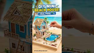 DIY Miniature House Construction: Summer Villa with Pool #vfuho #miniature #diy #shorts