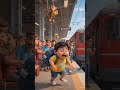 Funny train chase with monkey #hindicartoon #fantasystory #kidscartoon #animatedstory #kidsanimation