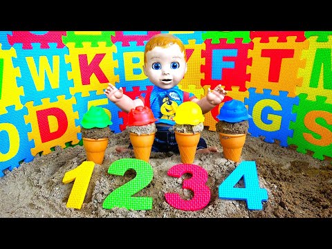 Baby doll learn Colors and numbers with Send molds