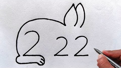 How to draw Rabbit With 222 Number /Rabbit Drawing Step by step /How to draw a Bunny /Number Drawing