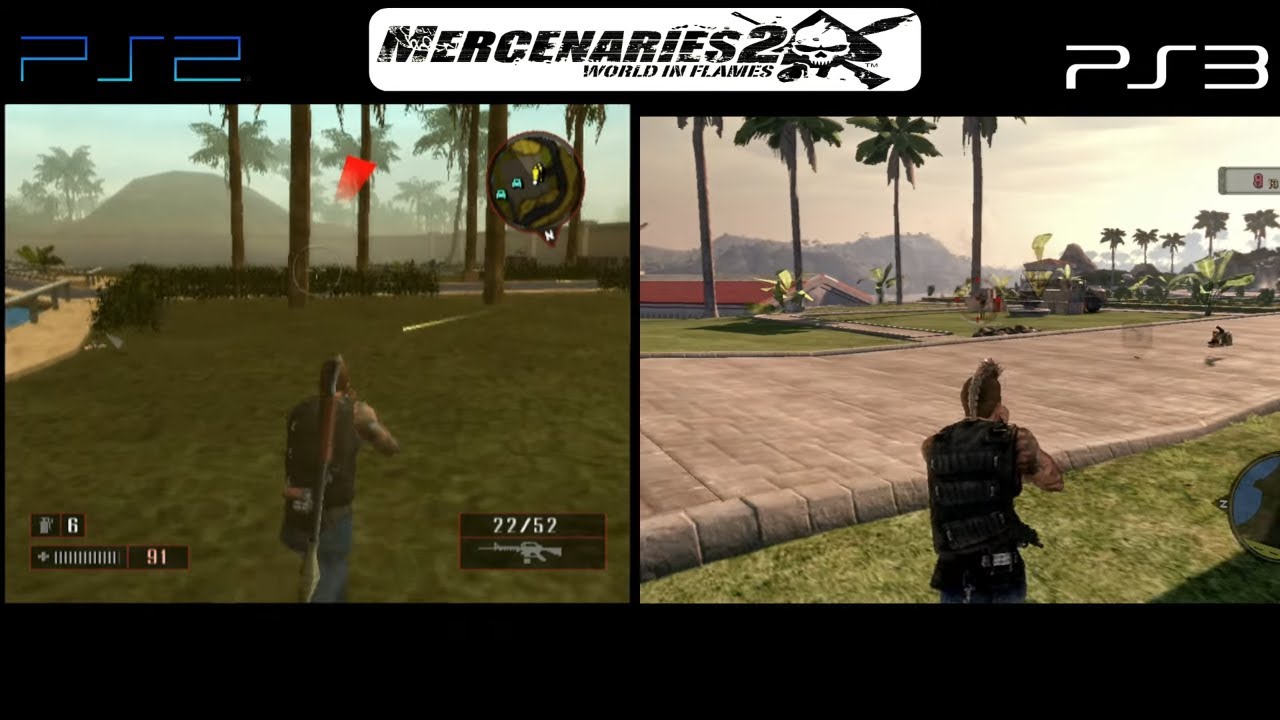 Mercenaries 2: World in Flames PS2 vs PS3 - Side by Side Comparison -  YouTube