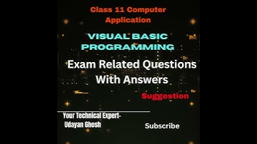 Class 11 Computer Application | Visual Basic Programming | Suggestion