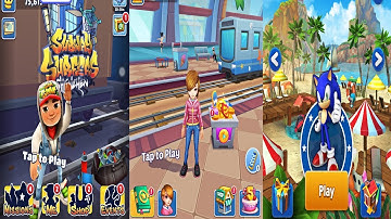 Subway Surfers VS Subway Princess Runner VS Sonic Dash - 3 Games Run Gameplay HD