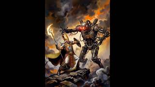 Pope vs AI, Fantasy Art, Dark Fantasy, Sword And Sorcery, Cinematic AI, Pope versus AI, Epic Battle
