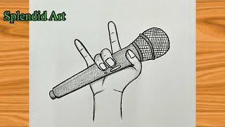 Bts hand holding a microphone drawing | bts drawing new 2022 | @SPLENDIDART