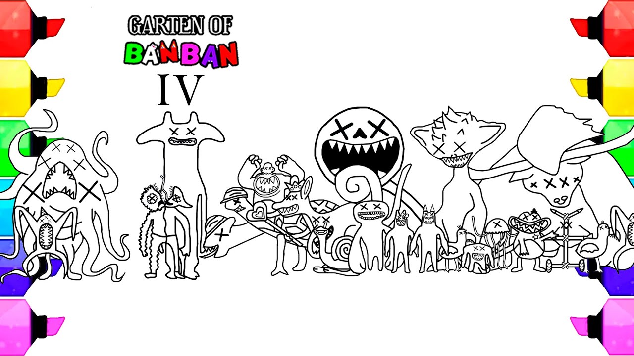 Garten of Banban 4 Coloring Pages from NEW THIRD Teaser Trailer / COLOR All  NEW MONSTERS / NCS MUSIC 