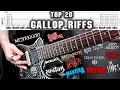 Top 20 gallop guitar riffs  with tabs