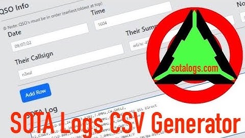 SOTA Logs CSV Generator