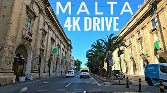 Malta Rush Hour Drive in 4K | Malta International Airport to Valletta & Beyond