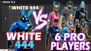 WHITE 444 VS 6 PRO PLAYERS | HACKER VS 6 PRO PLAYERS - BEST GAMEPLAY EVER