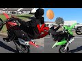 85 DIRTBIKE WHEELIE BATTLE!! *LOSER WALKS IN EGGS!*