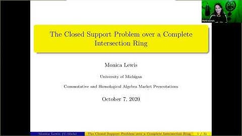 Monica Lewis: The closed support problem over a complete intersection ring
