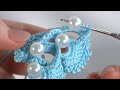 Adorable BEAUTY crochet /Gentle 3D Crochet RIBBON with BEADS /Author's Crochet Idea