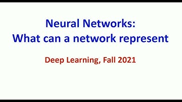 Lecture 2: Neural Networks - What can a network represent