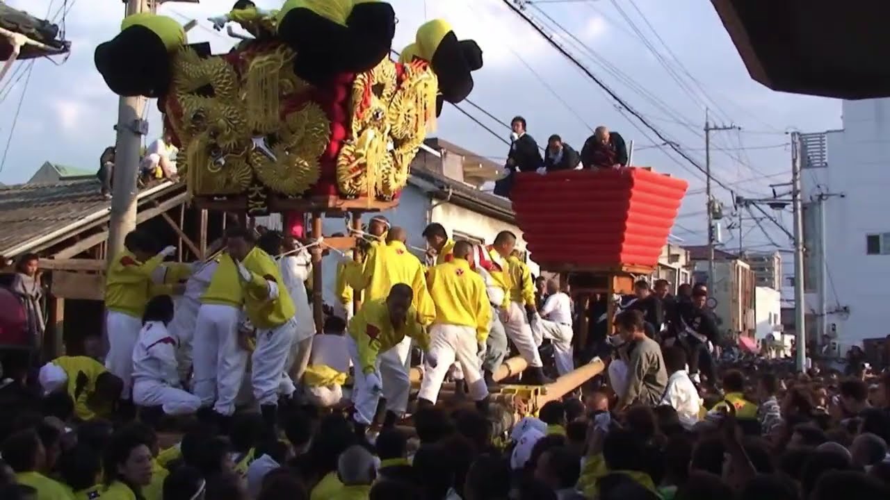 大江太鼓台特集2007 武装が始まった頃！こんな狭い路地でむちゃ！大江