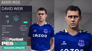 PES 2021 - PREVIEW ORDER FACE DAVID WEIR