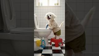 A mother dog gives a lot of pain and hardship to her small puppy😅 #shorts #aivideo