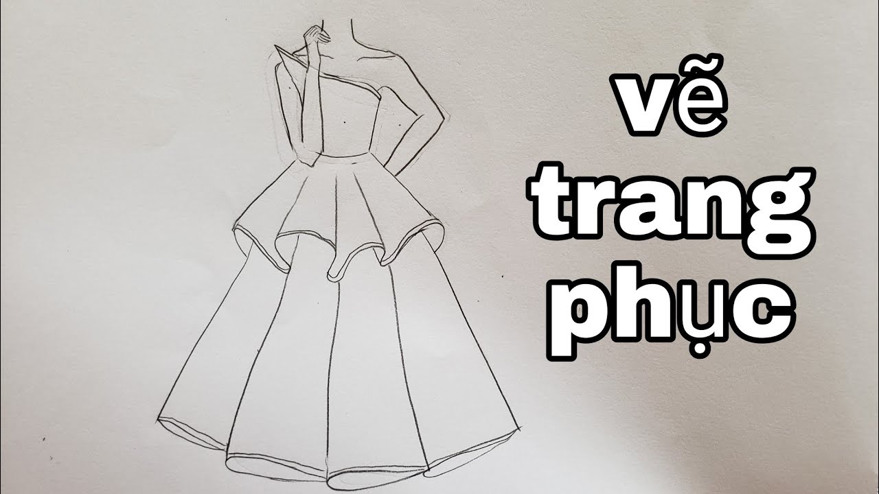 cách vẽ váy cổ trang