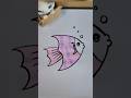 Draw Cute Fish Using the Number 3 #drawing #tutorial #kidscrafts
