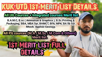 UTD KUK 1st merit list. All UG / PG & Integrated courses 1st Merit list 2023. KUK Admission 2023.